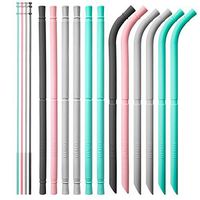 OTAGO Reusable Straws 12 set, Silicone Drinking Straws with cleaning brushes for 20/30 Oz for Yeti RTIC SIC -10 Inch Long-BPA Free-6 straight+6 bent+4 brushes ¡­
