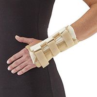 Ames Walker AW Style C52 Wrist Brace Deluxe Right Beige Large XL Slip on Design with Foam Lining D Ring Fasteners Hook Closure Palm Stay Sturdy consistent Pressure to Your Joint