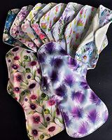 10pcs Reusable Organic Bamboo Cloth Menstrual Sanitary Pads,Including 5pc Small Panty Liners ( S: 17.5*20CM ) + 3pcs Regular Flow Sanitary Pads (M: 18*25CM) +2pcs Heavy Flow Menstrual Pads( L:17*32CM)