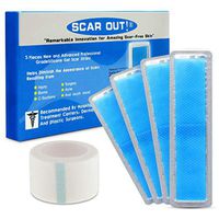ScarOut! Silicone Scar Sheets for Scar Removal (2 Month Supply) - C Section Recovery Scar Treatment, Keloid Scar Removal and more! - 5x Silicon Sheets For Scars in two sizes - Scar Gel Silicone Tape
