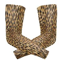 WXLIFE Animal Leopard Print Sun Uv Protection Sport Arm Sleeves for Men Women Kids Running Basketball Cycling Arm Warmer Sleeves 1 Pair