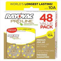 Rayovac Proline Advanced Mercury-Free Hearing Aid Batteries44; Box - 4844; Size 10