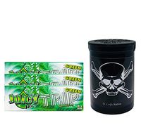 Herb Airtight Container Fresh Kettle with Juicy Jay's Green Trips 1.25 Flavored Hemp Rolling Papers 3 Count DC Crafts Nation- Jolly Roger