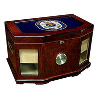 Large Premium Desktop Humidor - Glass Top -US Navy USS Michael Murphy (DDG 112), Destroyer (Crest)