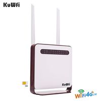 KuWFi 4G LTE Router, Unlocked LTE Indoor CPE 3G 4G LTE Router with SIM Card Slot Support 32 WiFi Users Work with LTE FDD B1/B3/B5 Work in Caribbean,Europe,Asia, Middle East & Africa