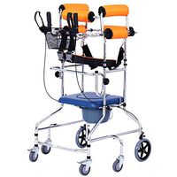 Nurth Standing Walk Stand/Walker/Toilet Seat Walk Aid Equipment/Walking Assist Equipped Height Adjustable 6 Wheels with Handbrake Footbrake for Rehabilitation Device Folding Lower Limb Walker