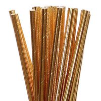 Biodegradable Paper Straws Gold Foil Solid (50)