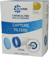 V-Comb Capture Filter Refill - 8 Head Lice and Nit Capture Filters - Requires V-Comb Head Lice Comb - Natural Lice Treatment