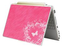 Bundle Monster Laptop Notebook Skin Sticker Cover Art Decal - 12" 14" 15" - Fit HP Dell Asus Compaq - Pink Butterfly