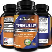Natures Craft's Tribulus Terrestris Extract - Pure Source of Energy (Extremely Potent Formula) - Increases Testosterone & Stamina Levels by 137% - Helps with Body Fat Loss, Muscle & Sleep Benefits - 60 Capsules
