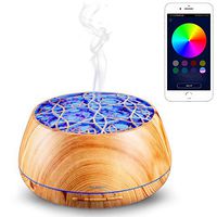 Essential Oil Diffuser with Speaker, YOUNGDO 400ml Wood Grain Aromatherapy Diffuser, 14 Color LED Lights, Auto Shut-off, Cool Mist Ultrasonic Humidifier for Office Home Baby Bedroom Yoga Spa