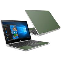 Mightyskins Skin Compatible with Hp Pavilion X360 15.6" (2018) - Solid Olive | Protective, Durable, and Unique Vinyl Decal Wrap Cover | Easy to Apply, Remove, and Change Styles | Made in The USA