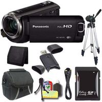 Panasonic HC-W570 HD Camcorder + 64GB SDXC Card + Tripod + Case + Card Reader + Card Wallet Saver Bundle