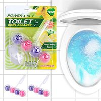 2 Pack Automatic Toilet Bowl Cleaner 4 in 1 Rim Hanger Deodorant Cleaner Solid Air Freshener Indoor Mixed Floral Perfume Bathroom Cleaners