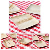 Home Kitchen Natural Square Friendly Leaf Plates 100 Pcs TkVormart (3")