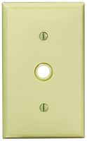 Leviton 80718-I 1-Gang 0.406 Inch Hole Device Telephone/Cable Wallplate, Standard Size, Thermoplastic Nylon, Strap Mount, Ivory