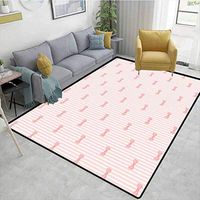 Bigdatastore Baby Fruit Rug Pads, Vertical Stripes with Bow Ties Pale Palette Illustration Lovely Valentines Day, Durable Rugs - Living, Dinning, Office, Rooms & Bedrrom, Hallway Carpet(2.5'x 9')