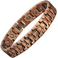 Copper Link Bracelet for Men Stainless Steel Copper Magnetic Therapy Bracelet for Arthritis Pain Relief Small Medium Extra Large Magnetic Bracelet-CS18 (6.7 in / 17 cm)