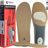 Plantar Fasciitis Insoles for Men and Women, PureFit Arch Support Shoe Inserts, Helps Flat Feet, Bunions, Lower Back, Ultimate Support, Super Shock Absorption, Running Athletic Shoe Insoles