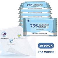 75% Alcohol Wipes, Wet Wipes, Portable Hand Alcohol Wipes Disposable Wipes for Multifunctional Cleaning Care (20 Packs, 200 Wipes)