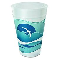 Dart 32TJ32H Horizon Foam Cup, Hot/Cold, 32 oz., Printed, Aqua/White, 25 Per Bag (Case of 20 Bags)