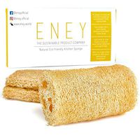 ENEY Eco-Friendly Natural Kitchen Washing Up Sponge | 100% Plant-Based Biodegradable | Four Pack of Non-Odor Dish Sponges | Sustainable Unbleached Loofah | Plastic-Free