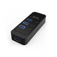 TROND D4 4-Port USB Hub 3.0 (Individual Power Switches & LED Indicators, 3.9 ft Detachable USB 3.0 Extension Cable, Windows 10/8.1 Compatible), Ideal for Desktop PCs