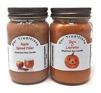 The Old Wax Shack Fall Candles, Jack - O - Lantern & Apple Spiced Cider (2 Pack, 16 Oz.)
