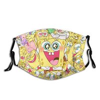 Washable Reusable Spongebob Squarepants Mouth Guard with Filter Anti-Dust Unisex Black