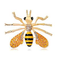 Delicate Women Rhinestone Bee Insect Metal Brooch Lapel Pin Fashion Jewelry Gift Novelty Creation Aesthetic Party Girls Girl Cheap Design Style Womans