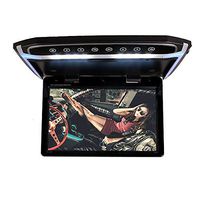 Car Roof Mounted Overhead Flip Down MP4 MP5 Video Audio Multimedia Player LED HD 12.1 Inch Monitor Screen with HDMI SD AV Input 16GB Card + Card Reader Black Color by HitCar