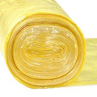 50Pcs/Roll Disposable Strong Trash Bags Garbage Waste Trash Rubbish Bags for Home Office Kitchen (Yellow)