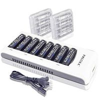 AAA Rechargeable Battery 16 Pack 1.2V Nimh AAA900mAh Low Self Discharge with 8 Bay Charger