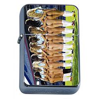 Argentina Pin Up Girls South America Flip Top Oil Lighter S6 Smoking Cigarette Smoker Includes Silver Case