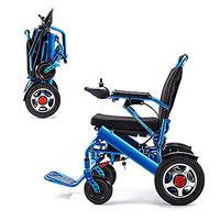 Xue Yang Shop Portable Power Wheelchair, Lightweight, Foldable, Dual Battery, Dual Motor Electric Wheelchair - 18.1" Seat Width,Aerospace Aluminum Crafted Design