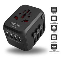 International Travel Adapter for Europe, UK, US, AU, Asia Over 200 Countries,Universal Power Adapter,pulg outlets converters 2 Prong to 3 Prong Worldwide All in one World Type g/c USB Converter