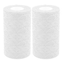 uxcell Polyester Home Clothes T-shirt DIY Decor Tulle Spool Roll 6 Inch x 25 Yards 2 Pcs White