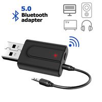 2 in 1 USB Bluetooth Adapter 5.0+EDR Mini Bluetooth Transmitter Receiver HiFi Wireless Audio Adapter with 3.5mm AUX for Car Headphones PC TV Home Stereo USB Supply No Driver Required