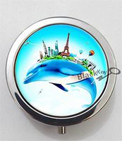 BlackKey Dolphin 3-Compartment Decorative Pocket Gift Box Case Organizer for Pill, Color 1 -2184