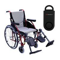 Karman S-Ergo 115 Ultra Lightweight Ergonomic Wheelchair | Seat Size 20" X 17" | Upgraded to Elevating Legrests | Fixed Wheels in Red & Free 130 dB Black Personal Safety Alarm/Siren!