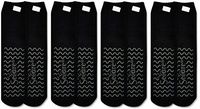 Secure (4 Pairs) Non Skid Socks with All-Around Grip Tread - Hospital Style for Elderly Fall Injury Prevention