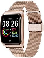 Smart Watch IP68 Waterproof Fitness Tracker Watch for Android iOS Phone with Pedometer Heart Rate Monitor Sleep Tracker,for Men Women Kids (Gold)
