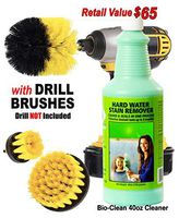 Bio Clean: Eco Friendly Hard Water Stain Remover (40oz Large)- Our Professional Cleaner Removes Tuff Water Stains From Shower doors, Windshields, Windows, Chrome, Tiles, Toilets, Granite, steel e.t.c