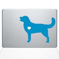 The Decal Guru I Love My Golden Retriever Decal Vinyl Sticker, 15" MacBook Pro (2016 & Newer Models), Light Blue (1483-MAC-15X-LB)