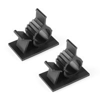 Cable Clips, GLE2016 Self-Adhesive Wire Holder Cable Organizer Cord Management Clamps with Adjustable Backed 20 Pack Black (Small)