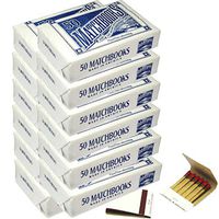 12 Boxes - Plain White Matches Matchbooks for Wedding Birthday Wholesale Made in America (600 Matchbook Total)