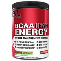 Evlution Nutrition BCAA Lean Energy - Essential BCAA Amino Acids + Vitamin C, Fat Burning & Natural Energy, Performance, Immune Support, Lean Muscle, Recovery, Pre Workout, 30 Serve, Cherry Limeade