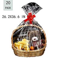 ZSYLF Clear Basket Bags, 20 Pack Large Clear Cellophane Wrap for Gift Baskets, Presents, Weddings, Bridal/Baby Showers and More（26.2 x 36.6 Inch）