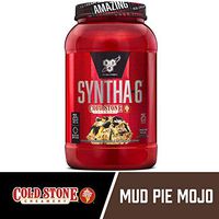 BSN Syntha-6 Whey Protein Powder, Cold Stone Creamery- Mud Pie Mojo Flavor, Micellar Casein, Milk Protein Isolate Powder, 25 Servings
