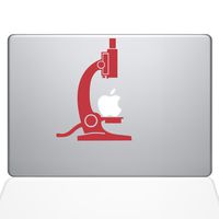The Decal Guru 1650-MAC-13A-DR Science Microscope Decal Vinyl Sticker, Red, 13" MacBook Air
